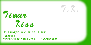 timur kiss business card